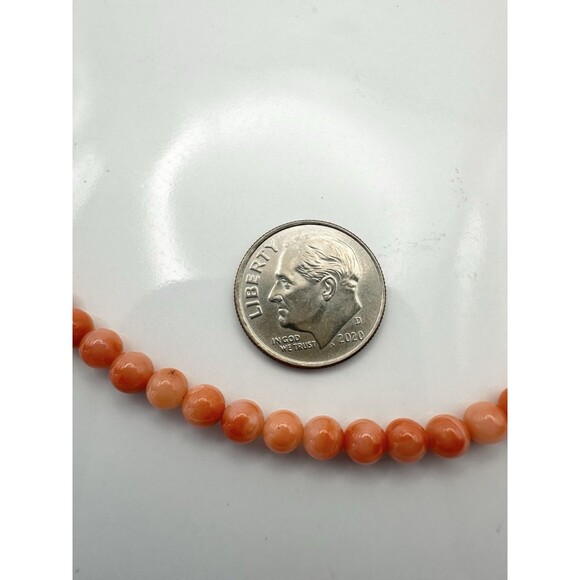 Vintage 12k Gold Filled Natural Salmon Coral Bead Necklace 16.75” - Picture 8 of 8